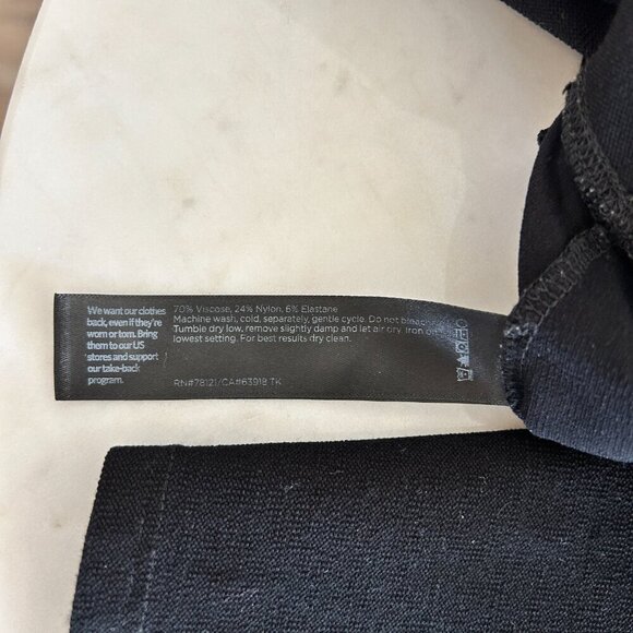 Eileen Fisher Crepe Ankle Pants Black Tapered Leg Pull On Wide Waistband - Picture 8 of 8